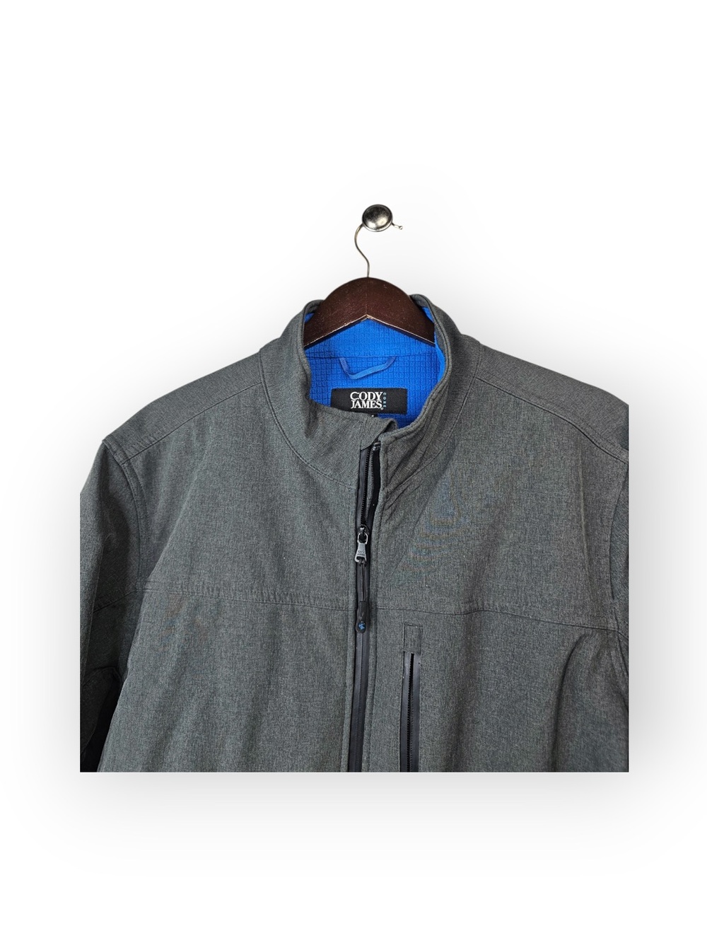Cody James Core Men's Gray Softshell Jacket Grid Fleece Lined - Size Large - Picture 3 of 5